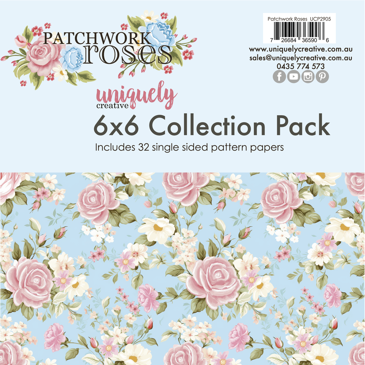 Patchwork Roses 6 x 6 Collection Pack