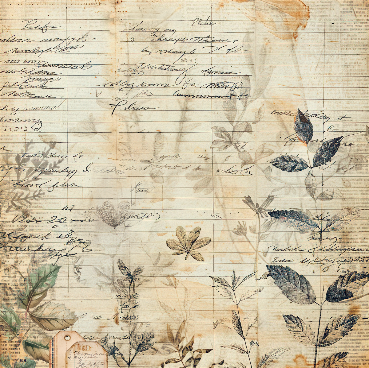 Botanical Ledger Paper