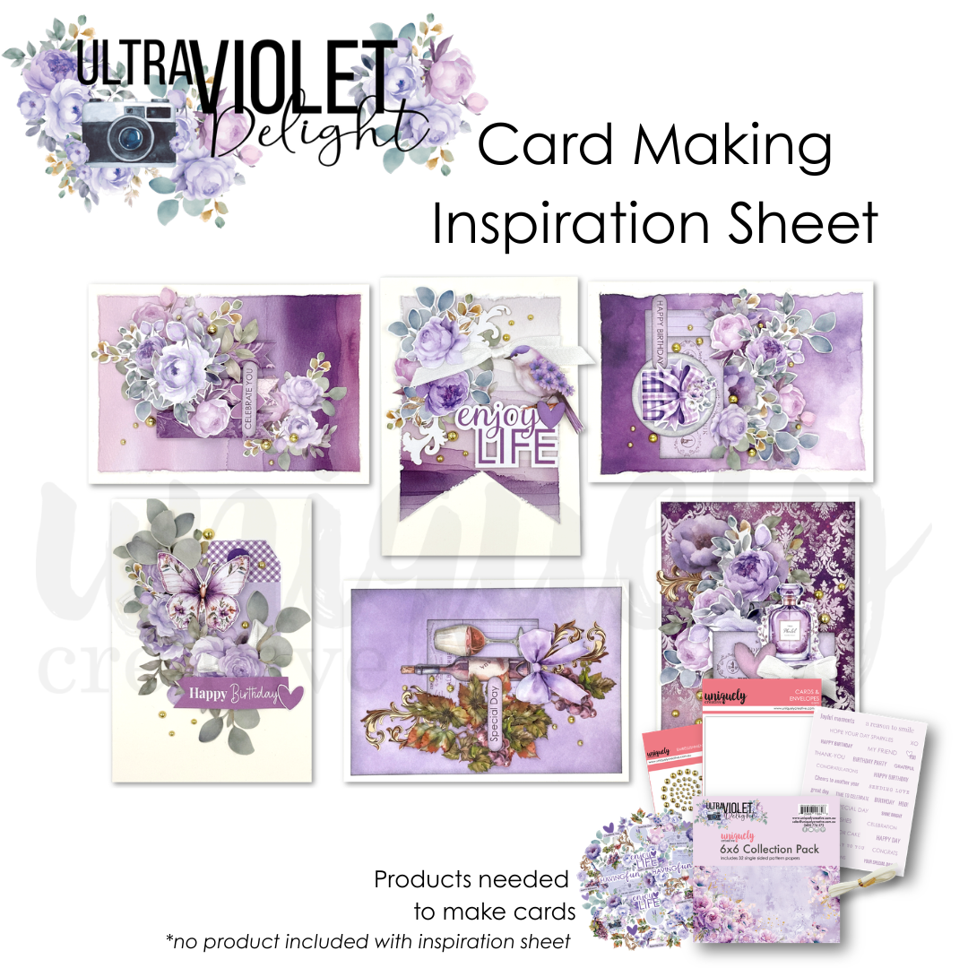 Ultraviolet Delight Card Making Inspiration Sheet