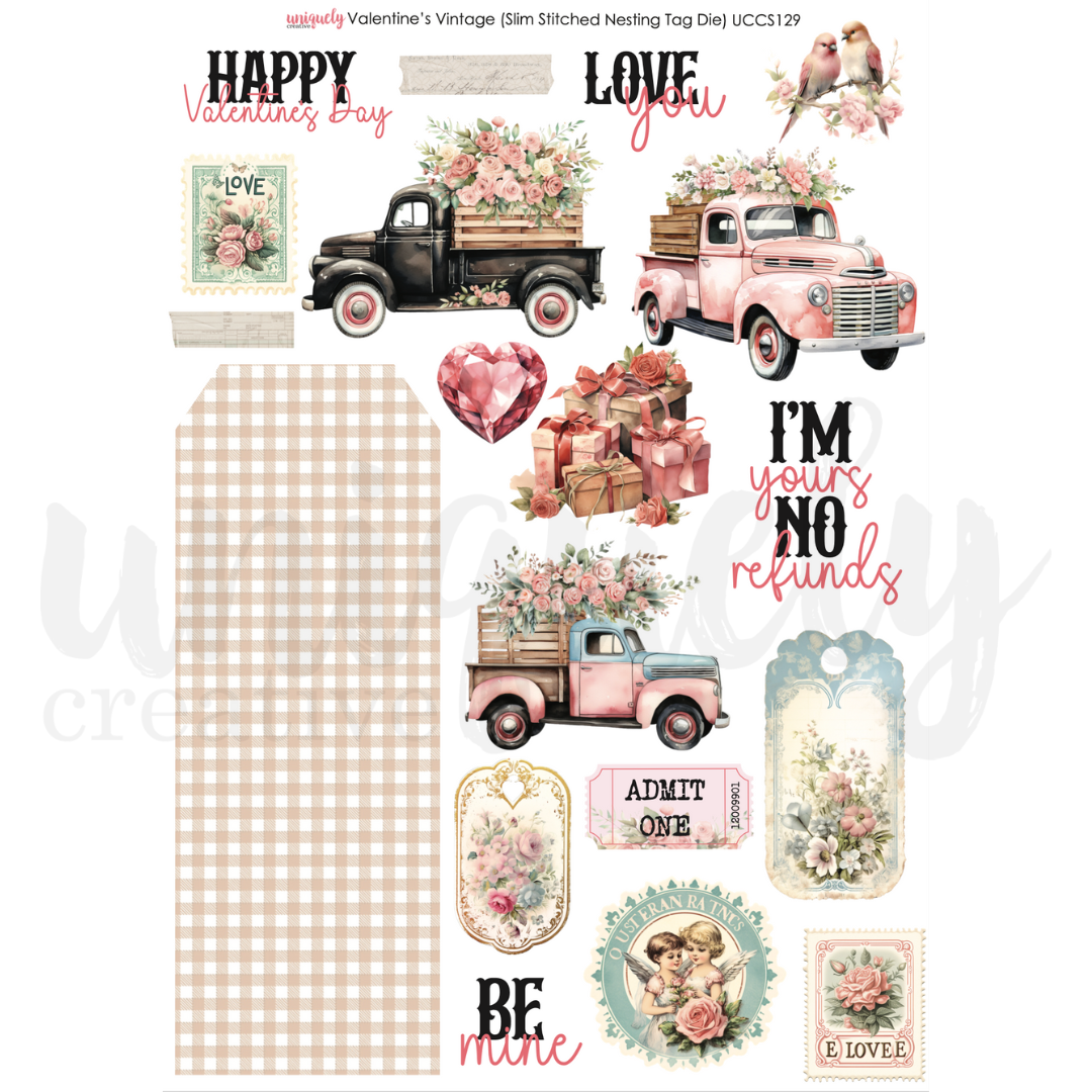 Valentine&#39;s Vintage Cut-a-Part Sheet