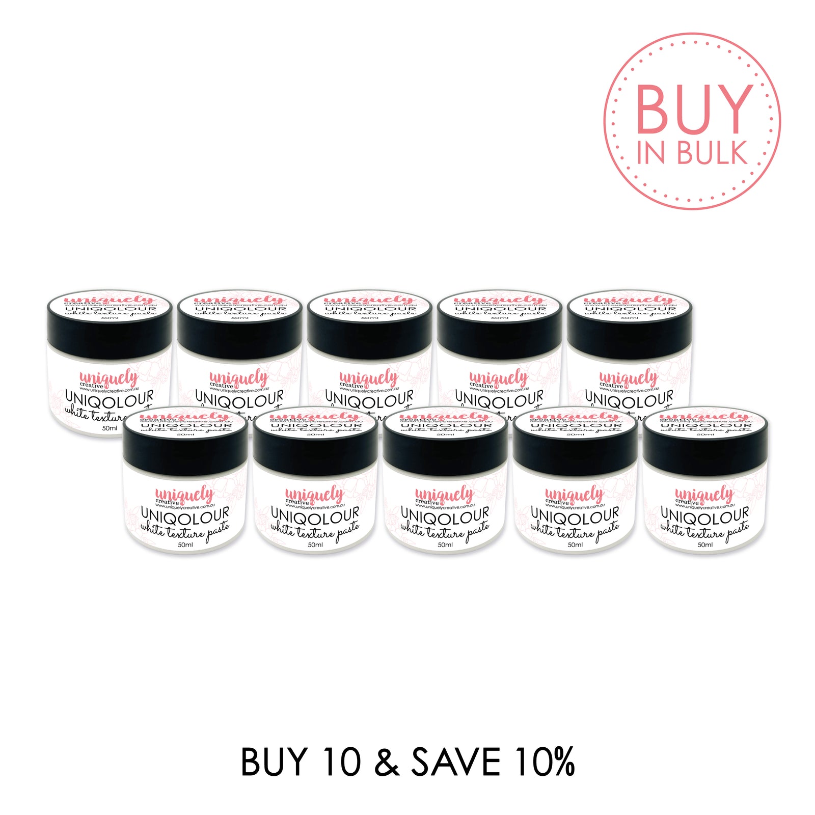 BUY IN BULK - UNIQOLOUR White Texture Paste (x10)