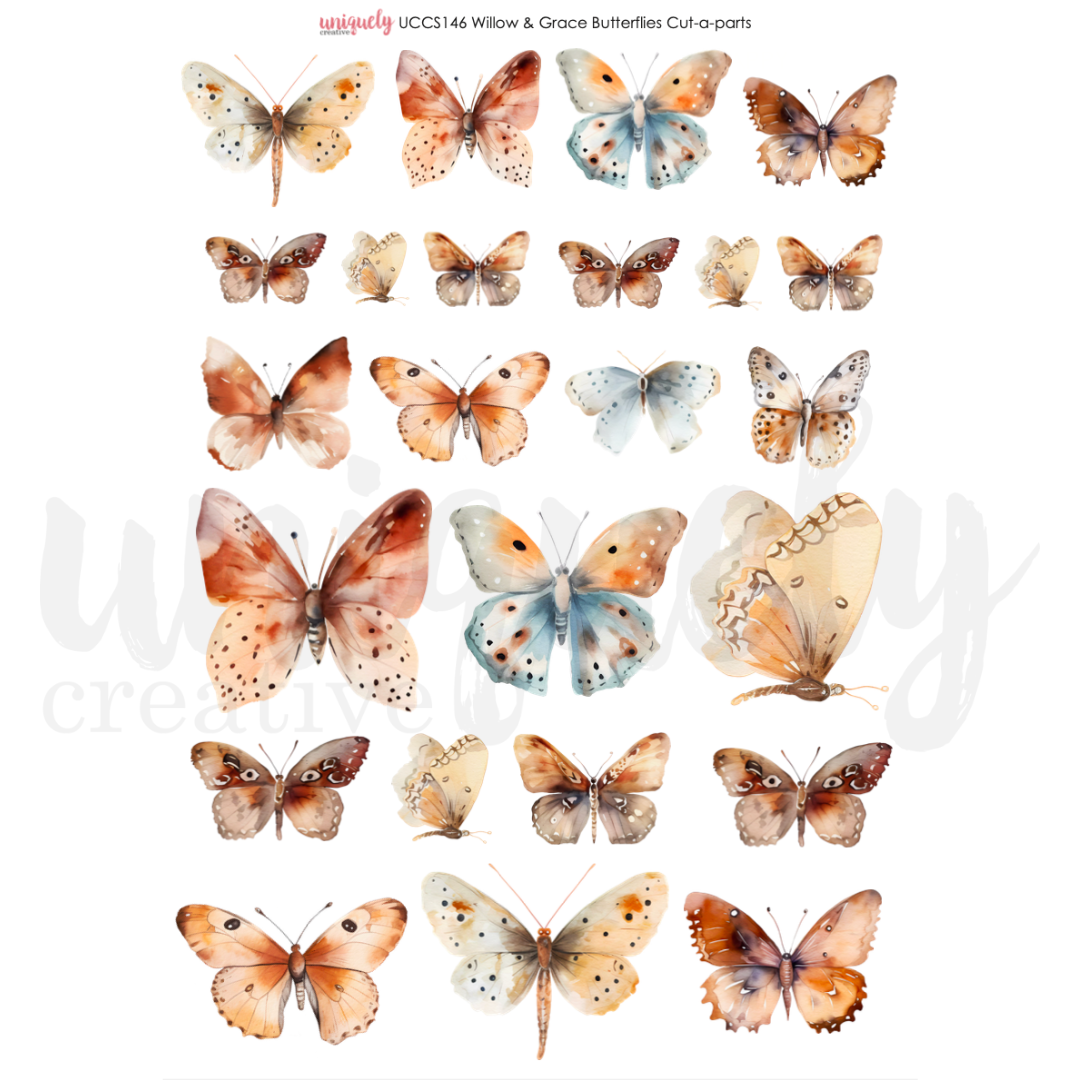 Willow &amp; Grace Butterflies Cut-a-Part Sheet