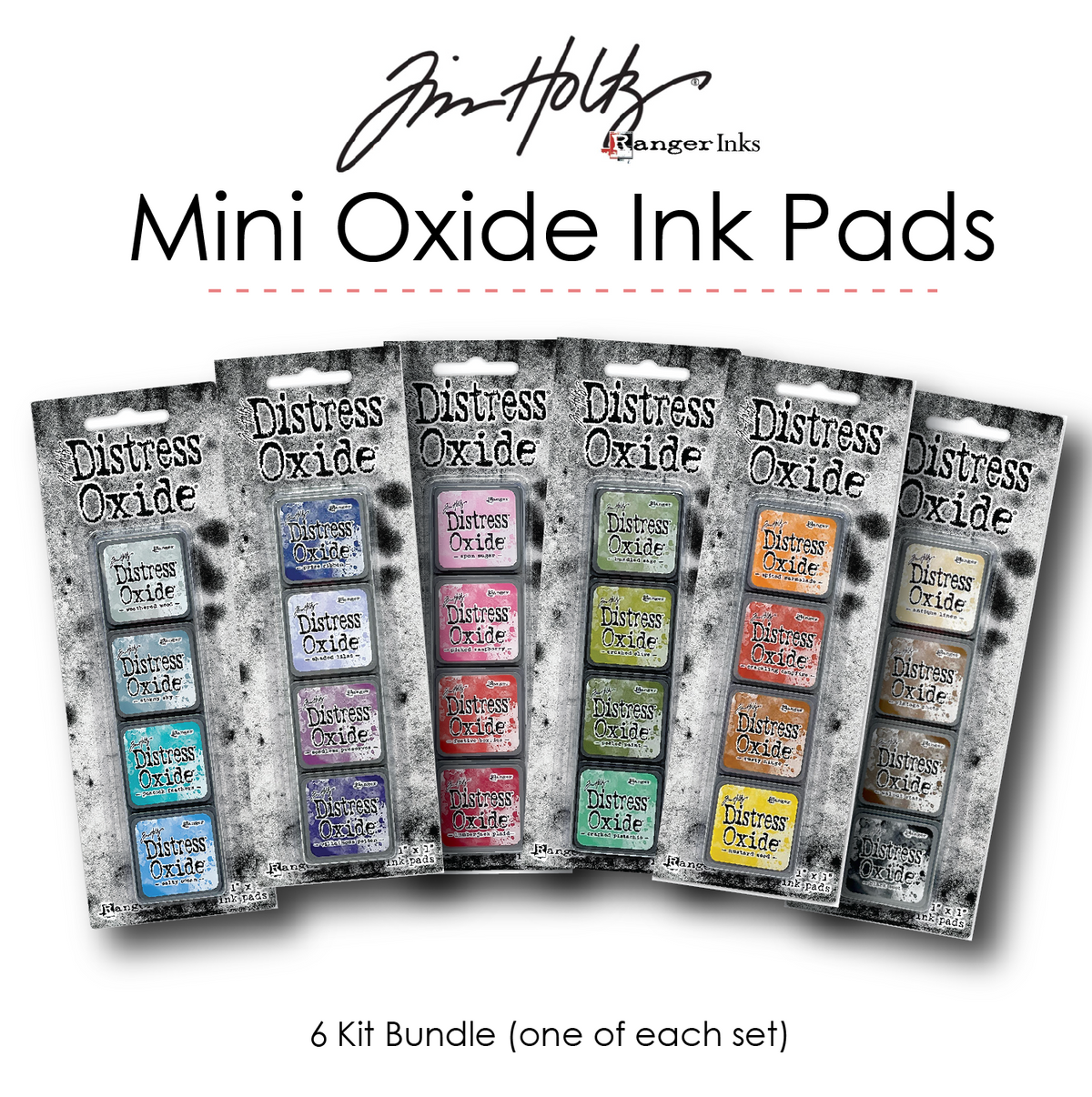 Tim Holtz Distress Mini Oxide Ink Pads - 6 Set Bundle
