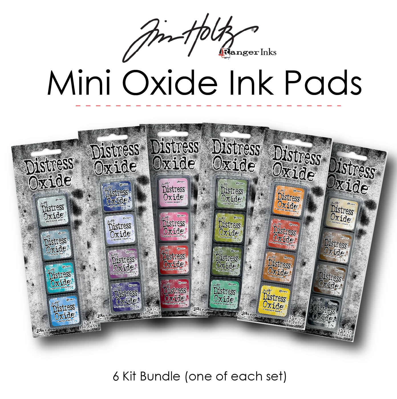 Tim Holtz Distress Mini Oxide Ink Pads - 6 Set Bundle