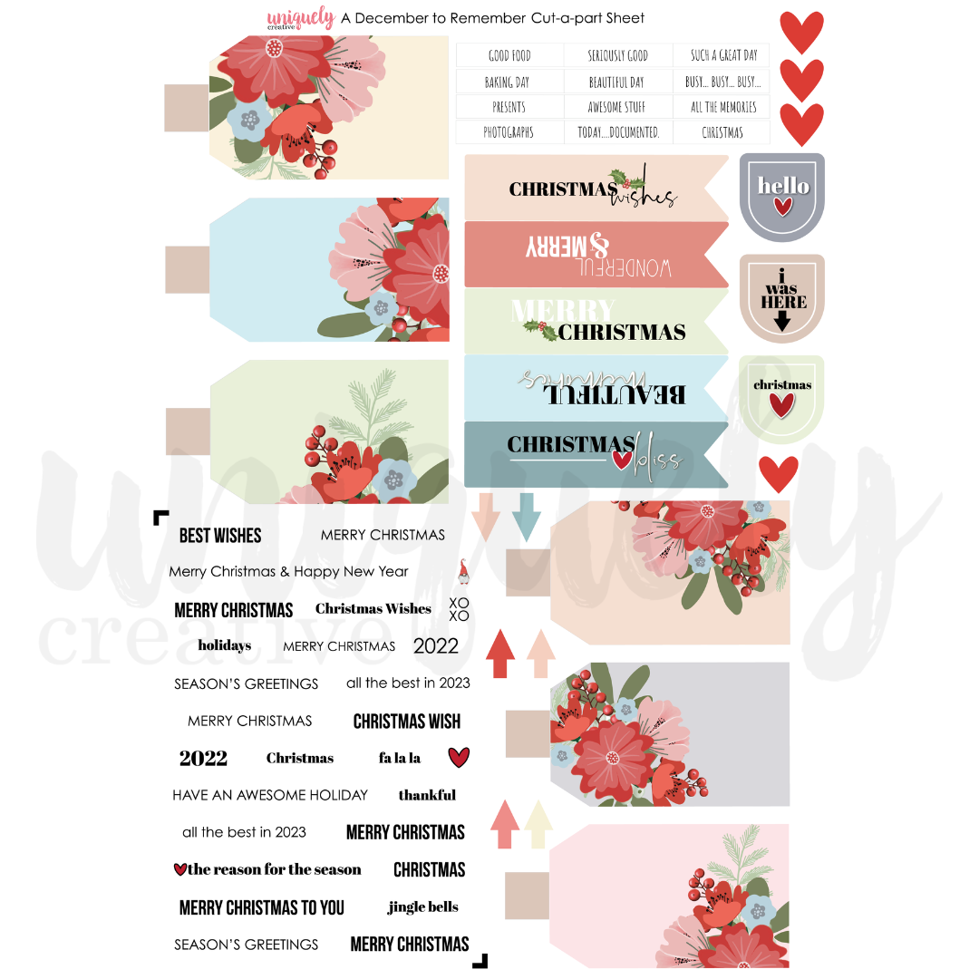 A December to Remember Cut-a-Part Sheet