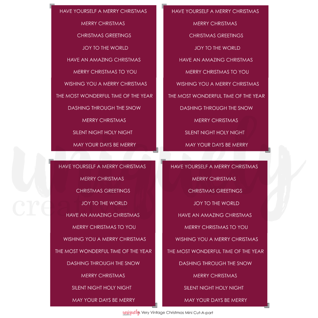 A Very Vintage Christmas Cut-a-part Sheet Mini