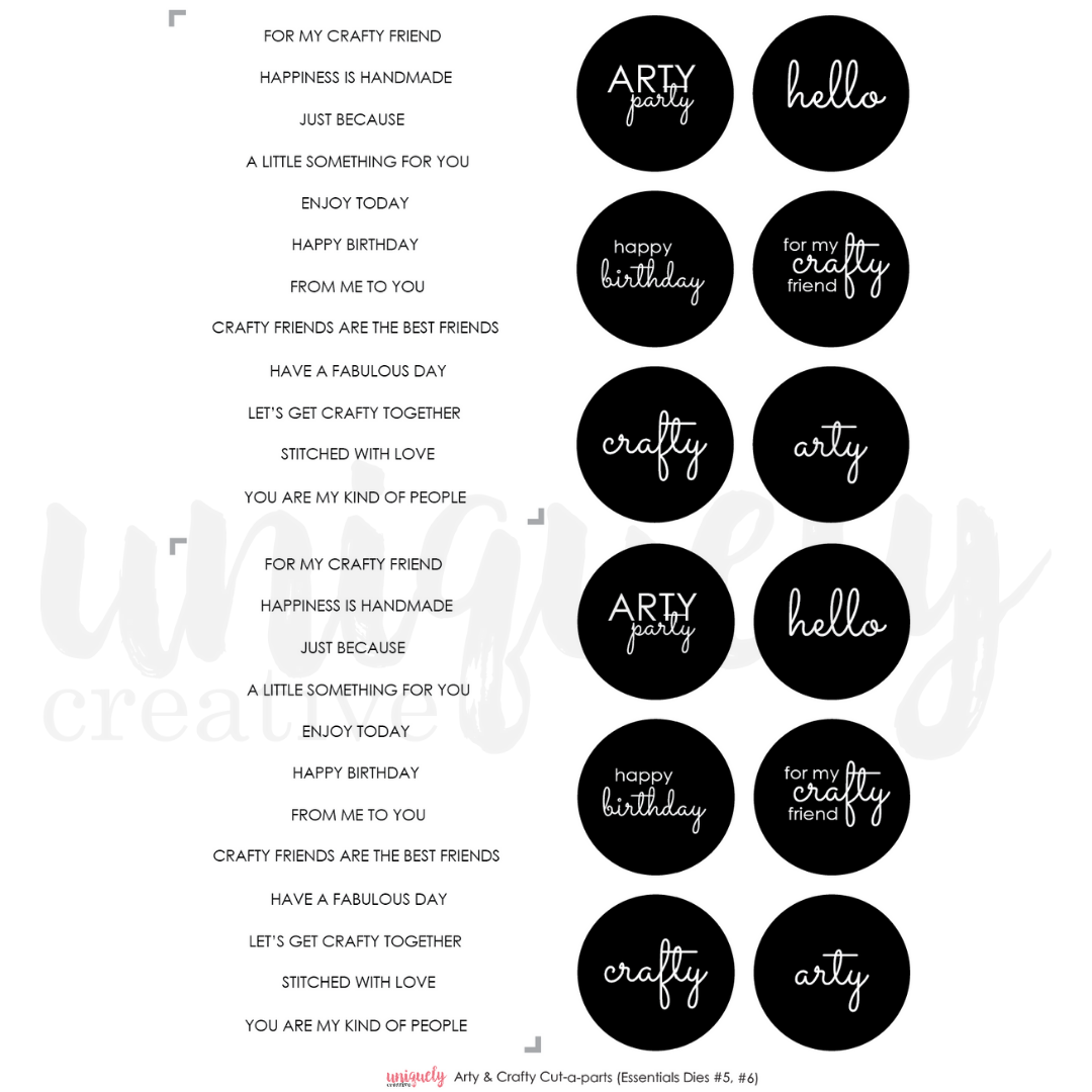 Arty &amp; Crafty Mini Cut-a-part Sheet
