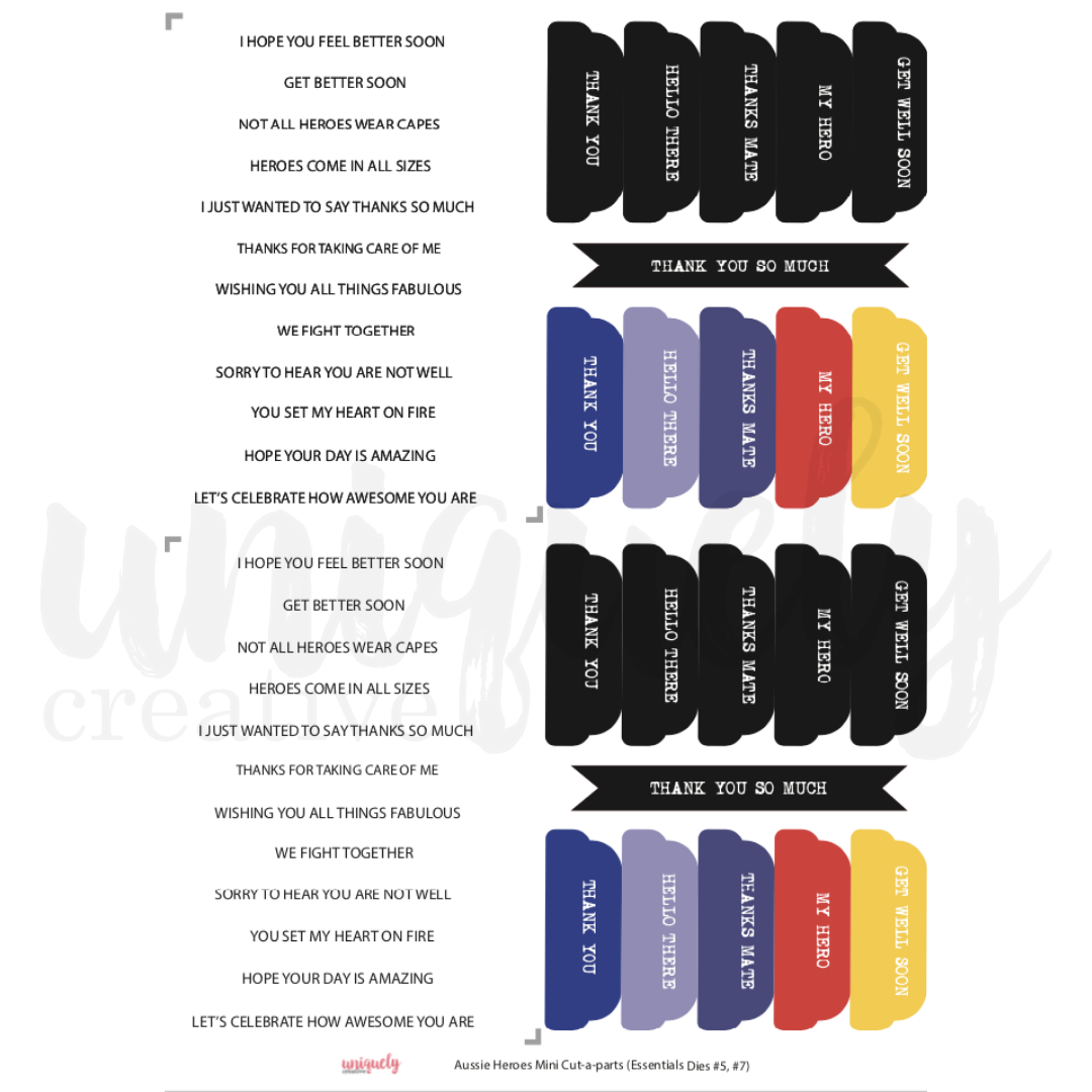 Aussie Heroes Mini Cut-a-part Sheet