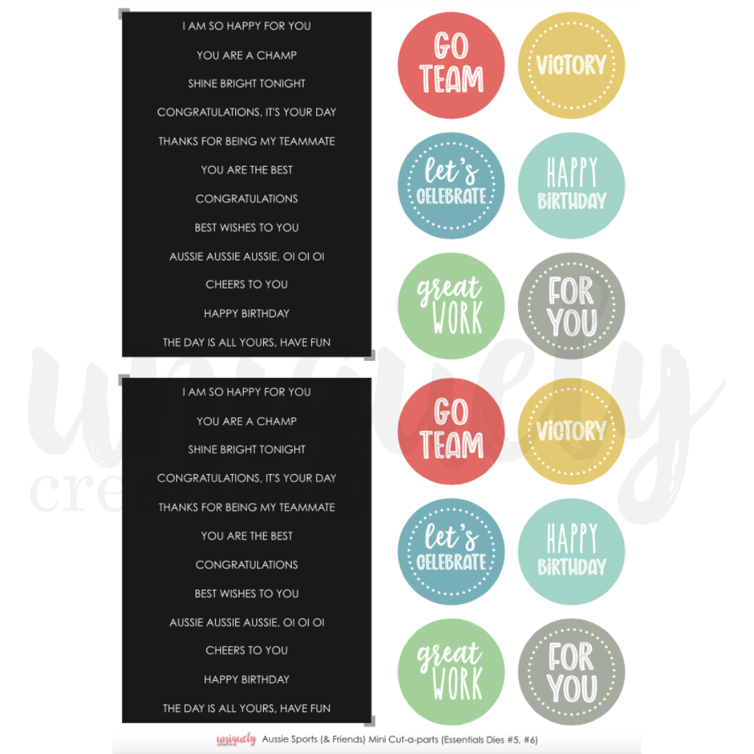 Aussie Sports (&amp; Friends) Mini Cut-a-Part Sheet