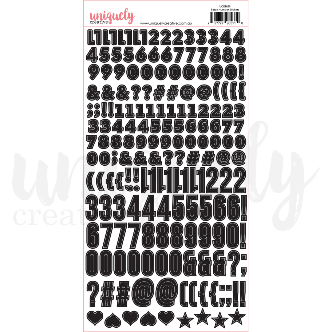 Black Number Stickers