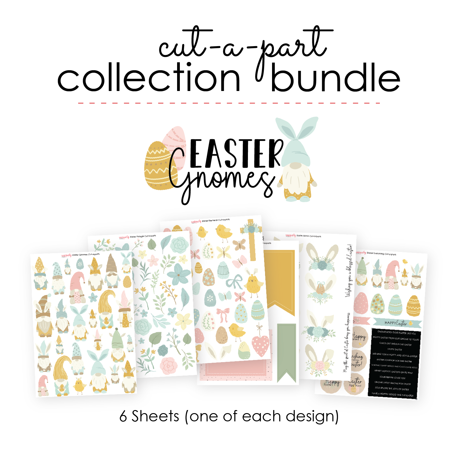 Easter Gnomes Cut-a-Part Collection Bundle