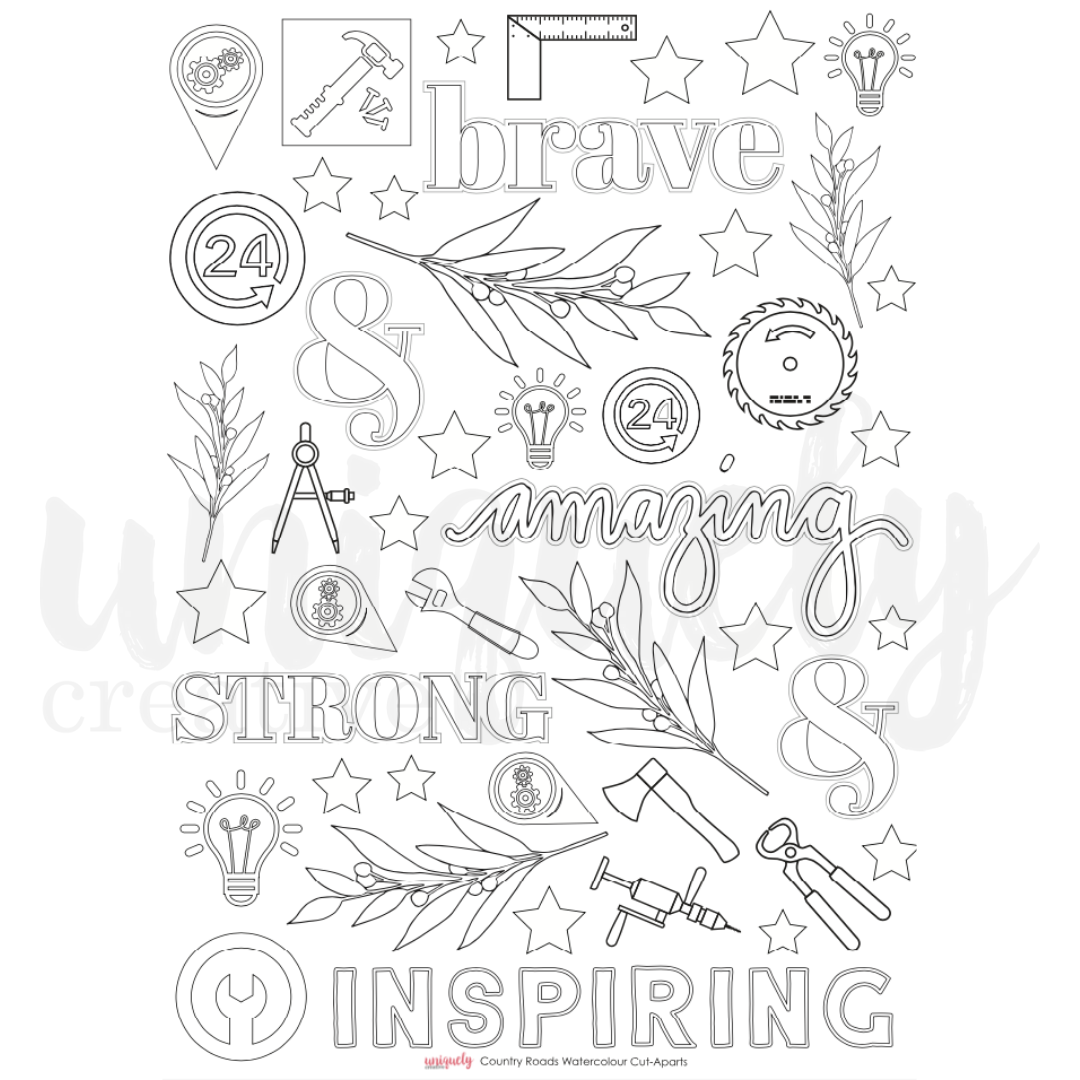 SALE - Country Roads Watercolour Cut-a-part Sheet