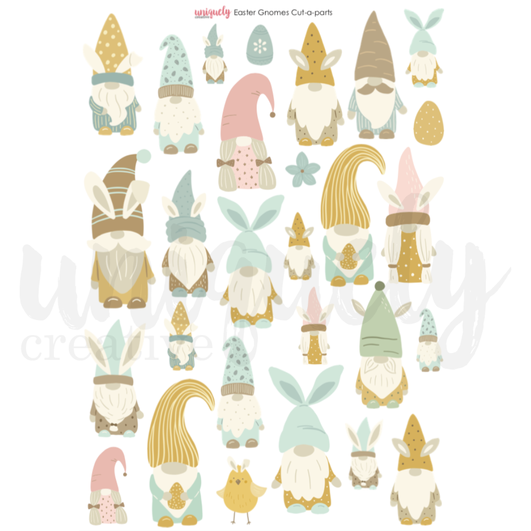 Easter Gnomes Cut-a-Part Sheet