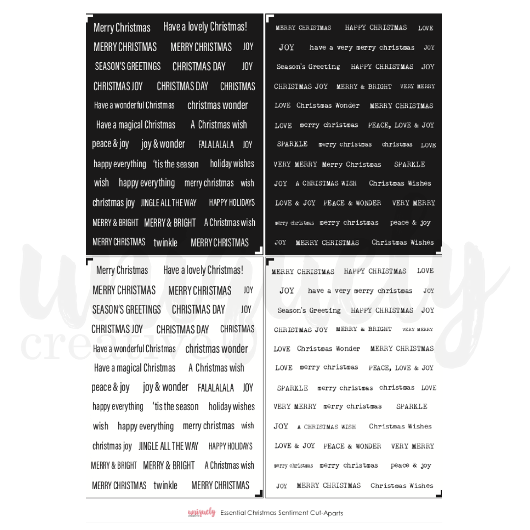 Essential Christmas Sentiments Mini Cut-a-part Sheet