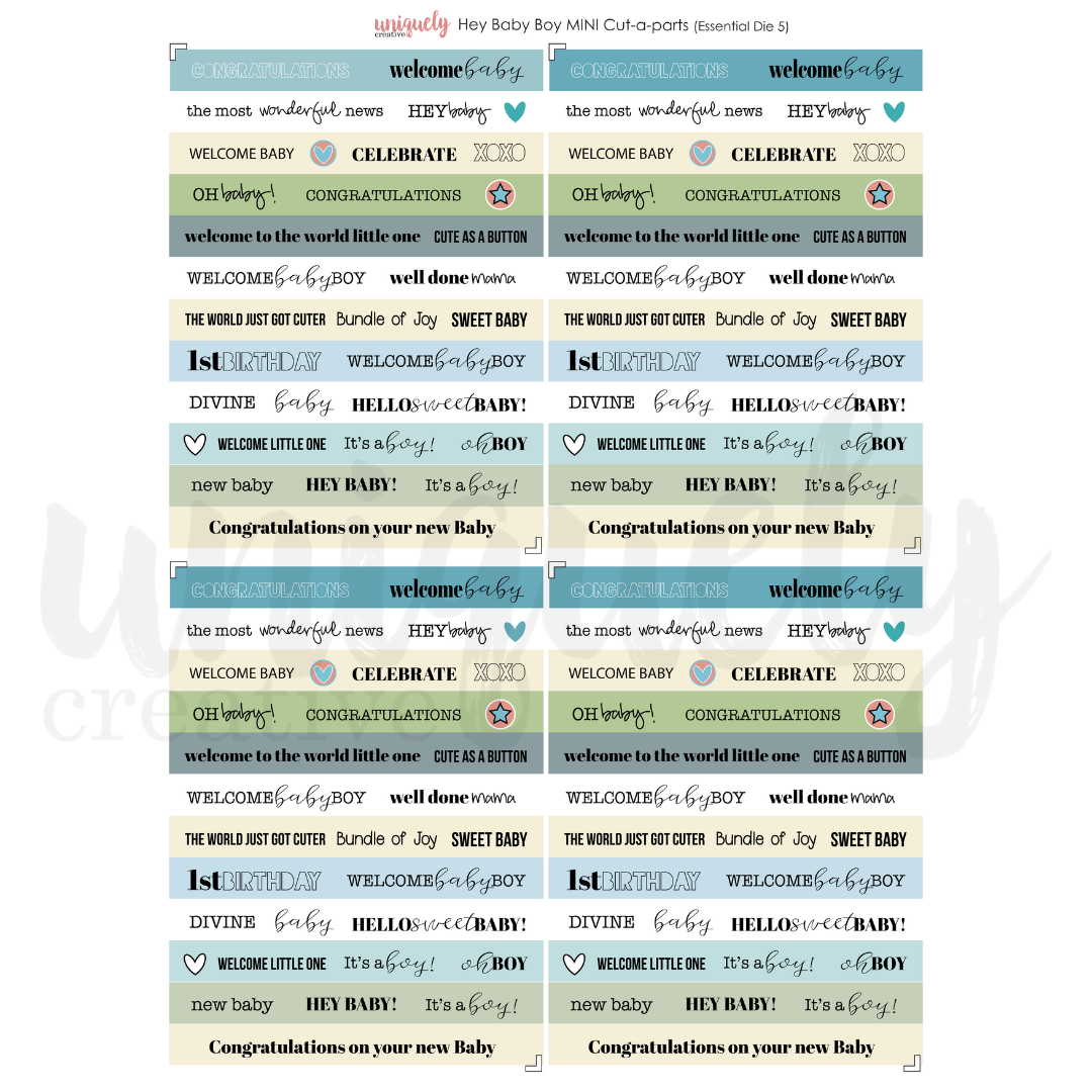 Hey Baby Boy Cut-a-part Sheet Mini
