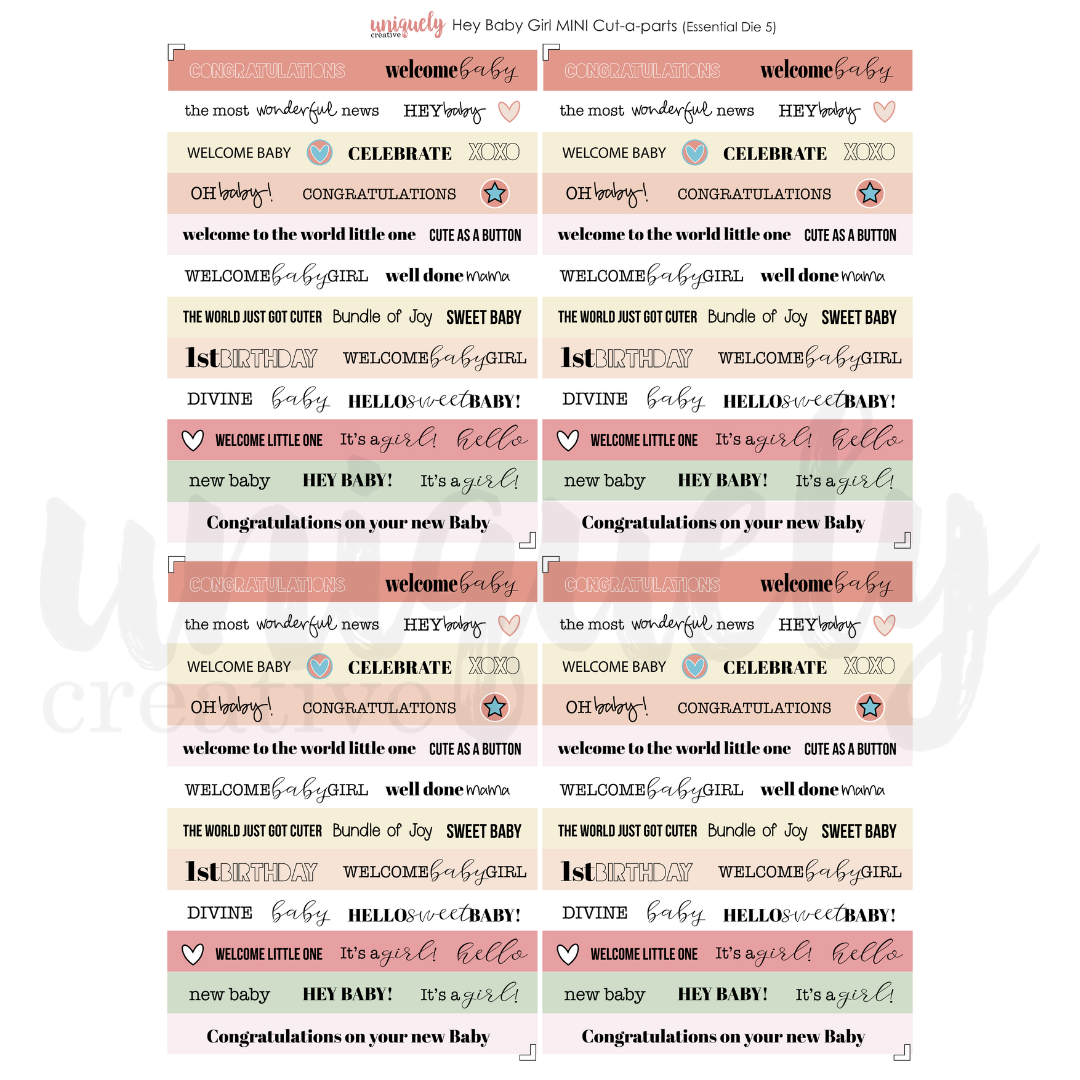Hey Baby Girl Cut-a-part Sheet Mini