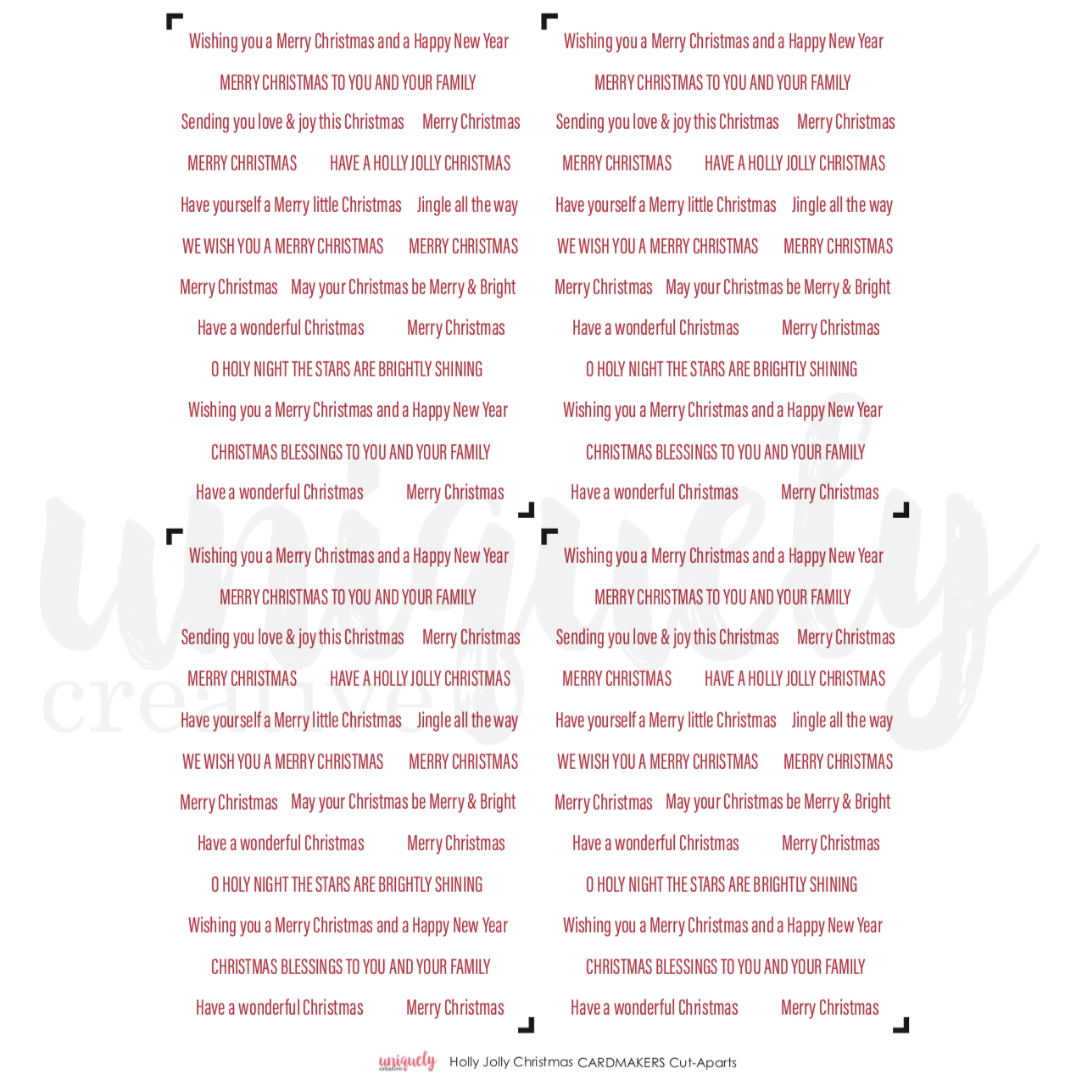 Holly Jolly Christmas Mini Cut-a-part Sheet