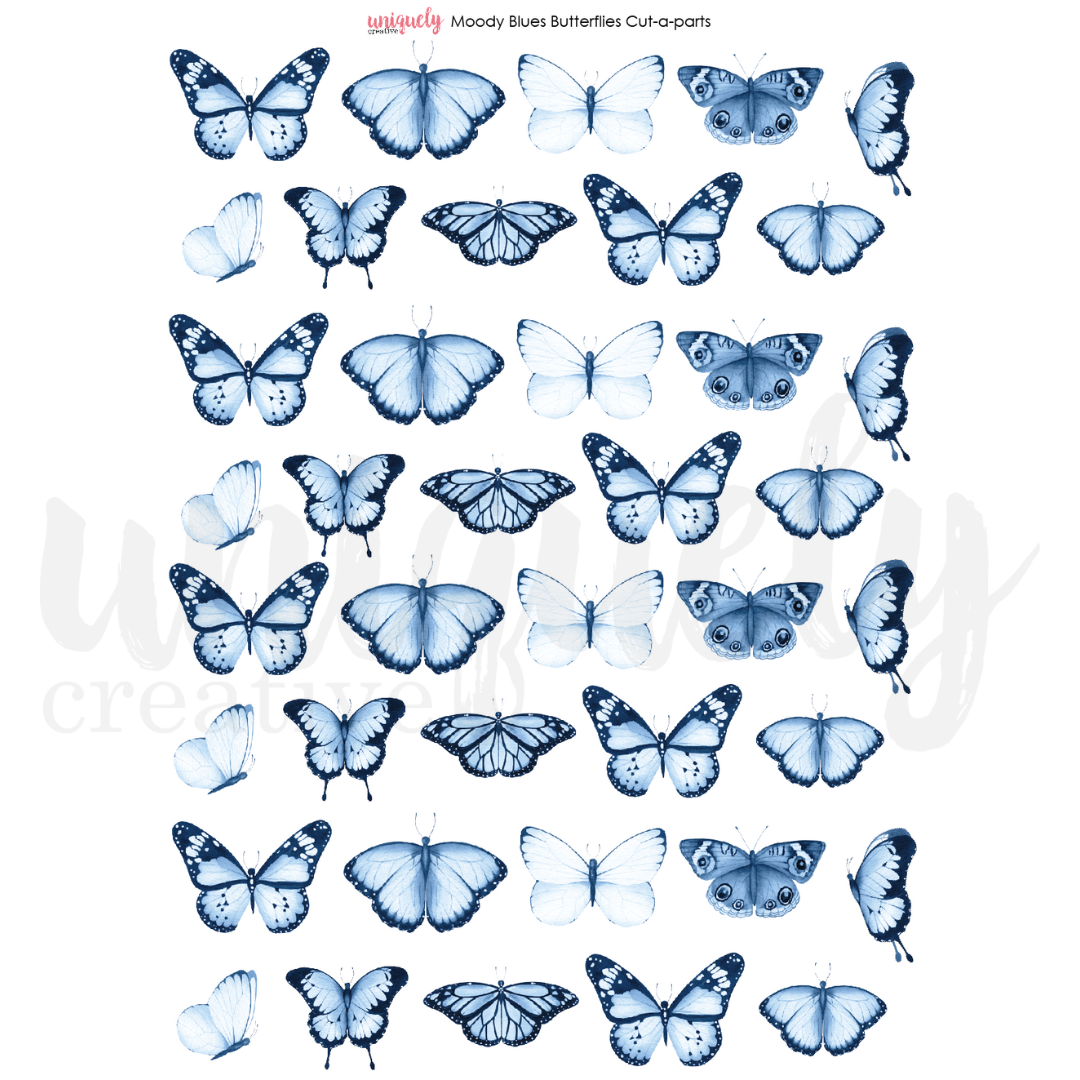 Moody Blues Butterflies Cut-a-part Sheet