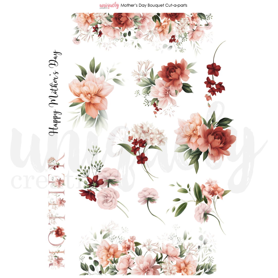 Mother's Day Bouquet Cut-a-Part Sheet
