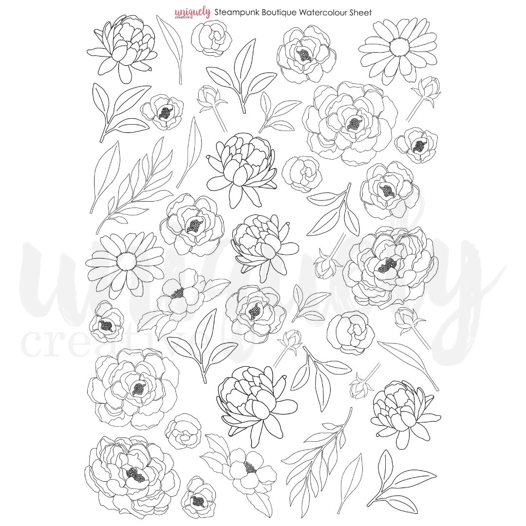 Steampunk Boutique Cut-a-part Sheet Watercolour