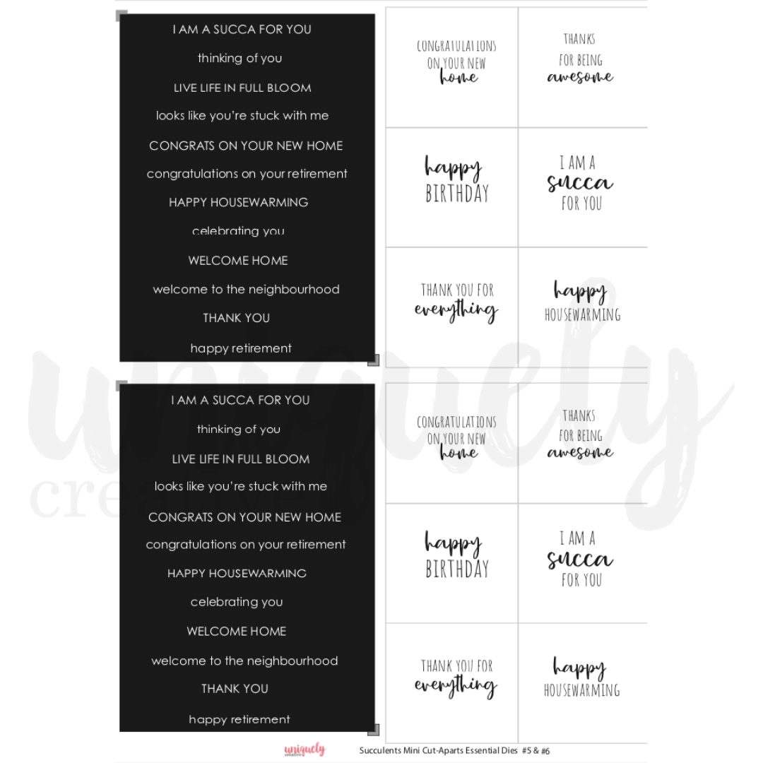Succulents Mini Cut-a-part Sheet