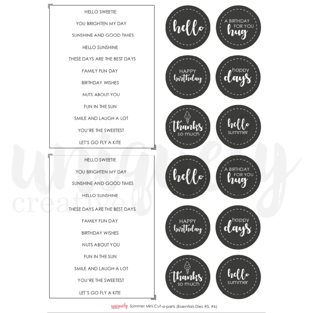Summer Mini Cut-a-part Sheet