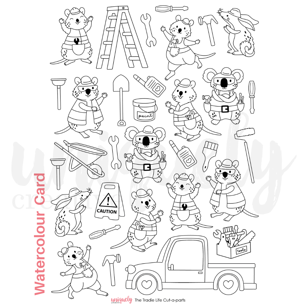 The Tradie Life Cut-a-part Sheet Watercolour