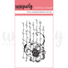 Floral Text Mark Making Mini Stamp - Acrylic Stamp