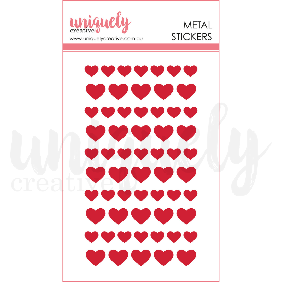 Metal Stickers - Red Hearts