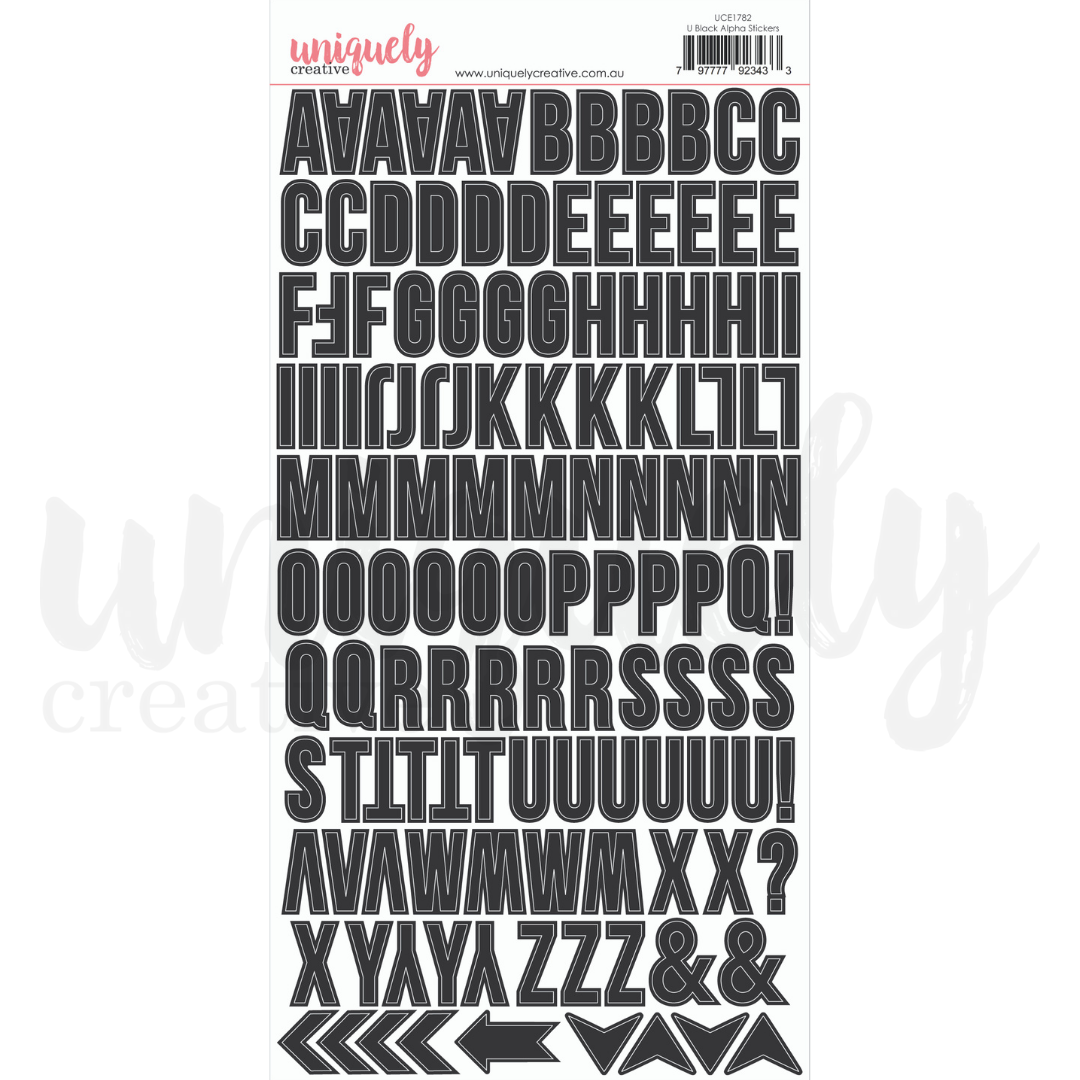 Upper Black Alpha Stickers