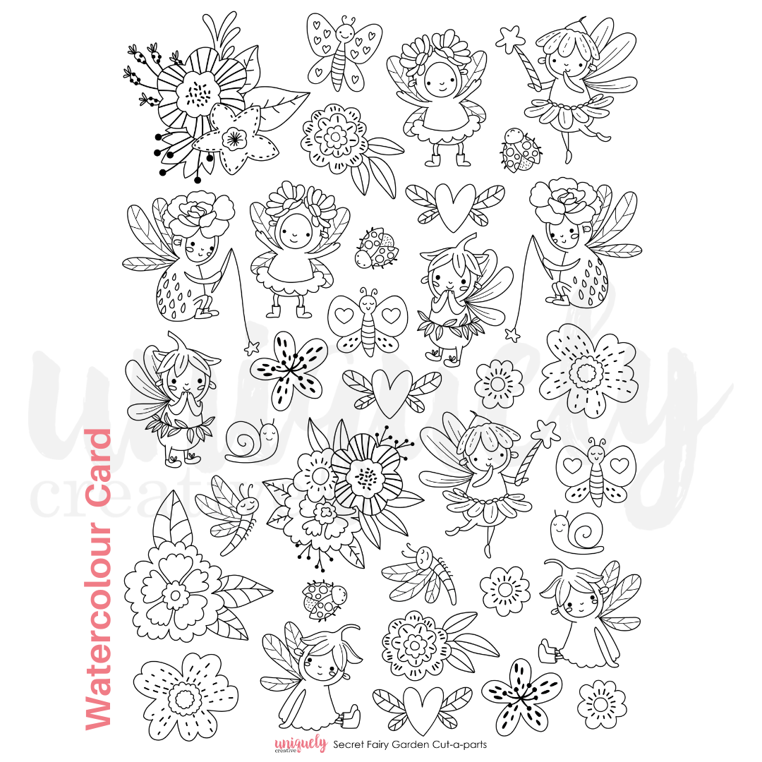 Secret Fairy Garden Cut-a-part Sheet Watercolour